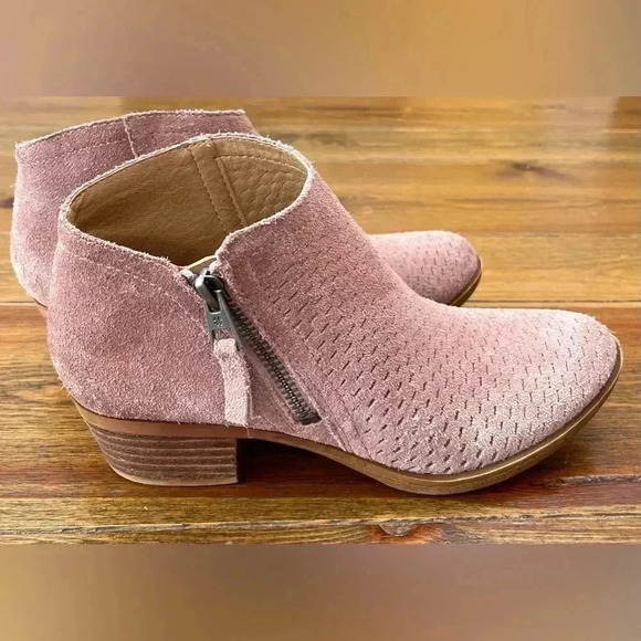 Lucky Brand | Dusty Pink Suede | Ankle Boots | Western, Size 6.5 - Picture 2 of 6